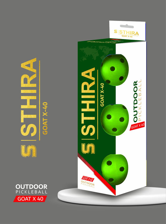 Pro-Grade 40 Hole GOAT Outdoor Pickleball Ball 1 Box of 3 Pcs